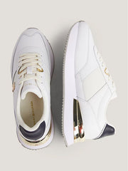Tommy Hilfiger Elevated Feminine Runner Shoes Gold White