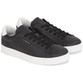 Tommy Hilfiger Mens Low Cupsole Shoes Black And White