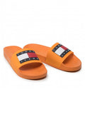 Tommy Jeans Mens Flag Pool Slide Orange