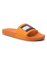 Tommy Jeans Mens Flag Pool Slide Orange