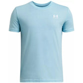 Under Armour Boys Sportstyle Left Chest Short Sleeves T-Shirt In Light Blue