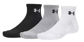 Under Armour Unisex Perfomance 3 Pack Cotton Socks In Black & Grey