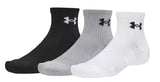 Under Armour Unisex Perfomance 3 Pack Cotton Socks In Black & Grey