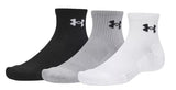 Under Armour Unisex Perfomance 3 Pack Cotton Socks In Black & Grey