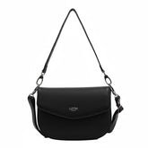 Lefel Round Flap Sling Bag In Black