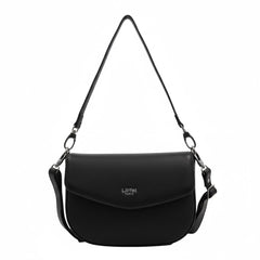 Lefel Round Flap Sling Bag In Black