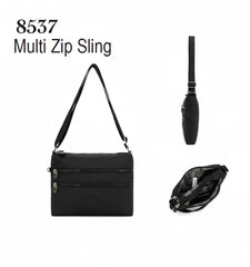 Free Spirit 8537 Multi Zip Sling Black
