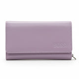 Bossi Womens Medium Leather Flap Closure Purse In Lavender