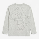 Guess Boys Long Sleeve T-shirt In Light Grey