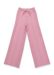 Sissyboy Ladies Cable Knit Wide Leg Pants In Pink