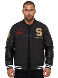 Soviet Mens Chandler Mens Baseball Jacket In Black