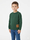 Polo Boys Printed Sweater In Forest Green