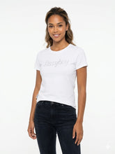 Sissyboy Womens Regular T-shirt With Stud And Bling Detail In White