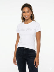 Sissyboy Womens Regular T-shirt With Stud And Bling Detail In White