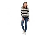 Sissy boy Womens Striped Jersey With Braiding In Black & White