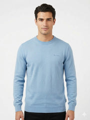 Ben Sherman Knit Crew Neck Sweater In Blue