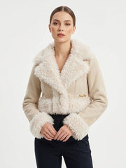 Sissy boy Womens Reversible Faux Fur And Faux Suede In Cream