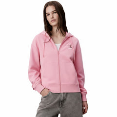 Calvin Klein Womens Monologo French Terry Hoodie In Pink