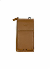 Lefel Upright Mobile Purse In Cognac