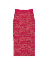 Sissyboy Womens Midi Lurex Knit Skirt In Cerise