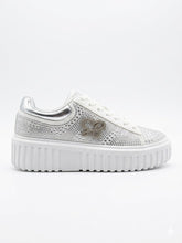 Sissyboy Womens Platform Sneaker With Bling Detail In White