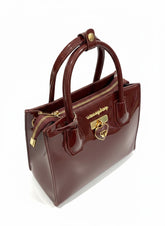Sissyboy Patent Medium Tote Bag In Burgundy