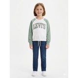 Levis Collegiate Floral Long Sleeve Top In Blue Surf