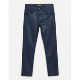 Soviet Boys Coated Skinny Denim In Navy