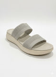 Savoy Womens Double Strap Sandals In Silver