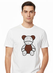 Ben Sherman Mens Fur Bear T-Shirt In White
