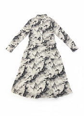 Polo Womens Mila Printed Dress In Black & White