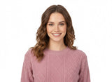 Sissyboy Ladies Boxy Cable Knit Jersey In Pink