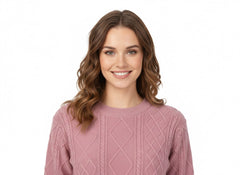 Sissyboy Ladies Boxy Cable Knit Jersey In Pink