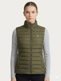 Polo Womens Bailey Short Sleeve Puffer Jacket In Olive