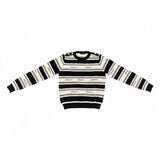 Sissy boy Womens Striped Jersey With Braiding In Black & White