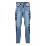 Sissy boy Ladies Axel Side Seam Crochet Jeans In Blue