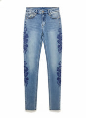Sissy boy Ladies Axel Side Seam Crochet Jeans In Blue