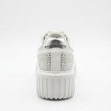 Sissy boy Womens Platform Sneaker With Bling Detail In White