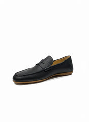 Zerga Mens Luca Formal Loafer Shoes In Black