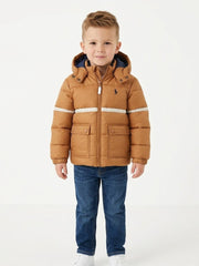 Polo Boys Owen Long Sleeved Puffer Jacket In Clay