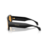 Versace Unisex Gb1 Orange Lens Sunglasses In Black
