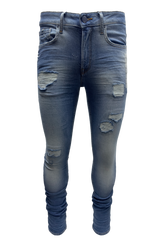 Vialli Mens Jingachi Zipper Fly Skinny Jeans In Light Blue