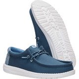 Hey Dude Mens Wally Heathered Knit Shoes In Dark Slate