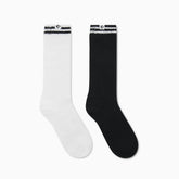 Converse Womens Varsity 2Pk Crew Socks In Black/White