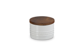 Le Creuset Signature Storage Jar with Wooden Lid In White