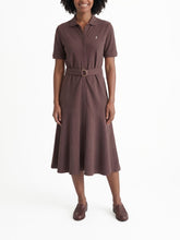 Polo Womens Elizabeth Flare Short Sleev Golfer Dress In Huckleberry