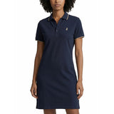 Polo Womens Leah Short Sleeves Golfer Dress In Navy Multi