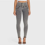 Freddy Jeans Ladies High Rise with Button Jeans In Grey