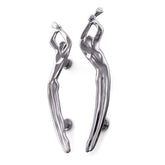 Carrol Boyes Front Door Handles Pair Woman/Man In Silver