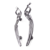 Carrol Boyes Front Door Handles Pair Woman/Man In Silver